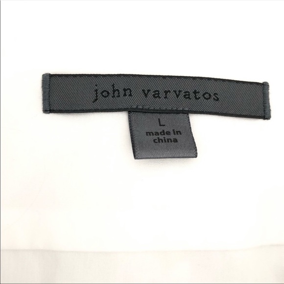 JOHN VARVATOS Black White Button Down Shirt Sz L - Picture 2 of 14